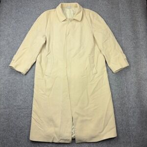 Villa Monti Coat Mens XL 46 Cream Italian Wool Cashmere Long Overcoat Academia